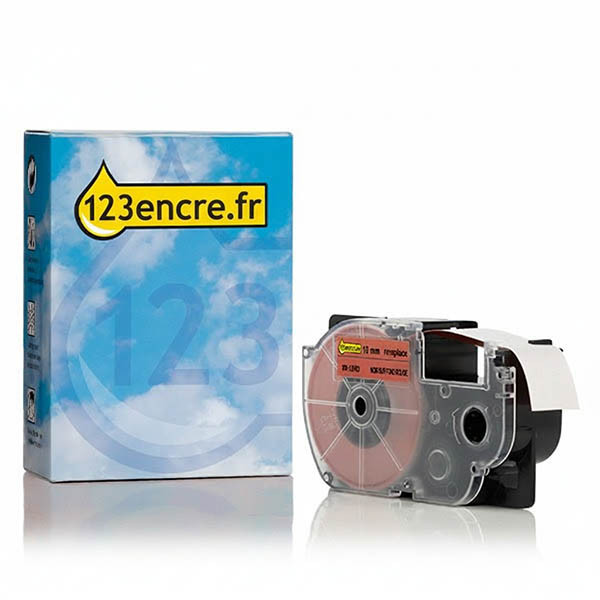 Casio XR-18RD ruban 18 mm (marque 123encre) - noir sur rouge 056363 - 1