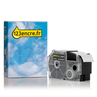 Casio XR-24ABK ruban 24 mm (marque 123encre) - blanc sur noir 056394