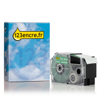 Casio XR-24AGN ruban 24 mm (marque 123encre) - blanc sur vert 056391