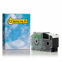Casio XR-24GN ruban 24 mm (marque 123encre) - noir sur vert 056386