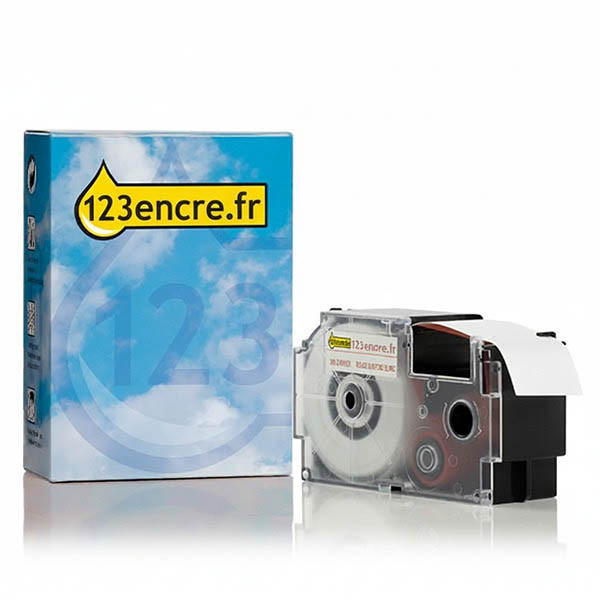 Casio XR-24WER ruban 24 mm (marque 123encre) - rouge sur blanc 056389 - 1