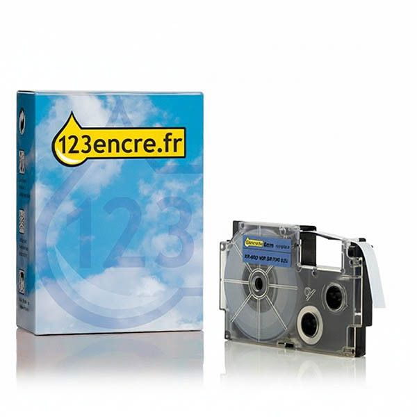 Casio XR-6BU ruban 6 mm (marque 123encre) - noir sur bleu 056318 - 1