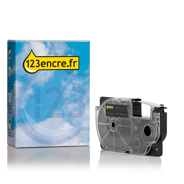 Casio XR-9BKS ruban 9 mm (marque 123encre) - argent sur noir 056330 - 1