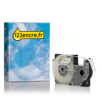 Casio XR-9XS ruban 9 mm (marque 123encre) - argent sur transparent 056332