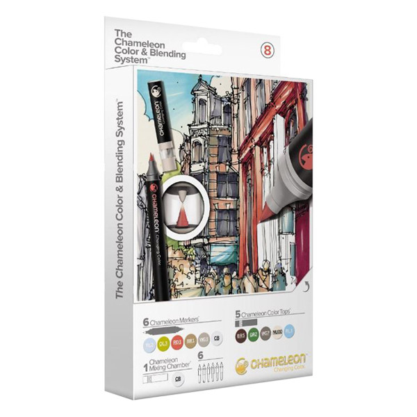 Chameleon Color & Blending System ensemble n° 8 de marqueurs peinture (6 marqueurs avec 5 color tops) 400906 - 1
