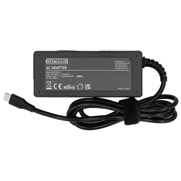 Chargeur universel USB-C 65 W (5 V - 20 V, 3,25 A, 65 W, marque 123accu) ADR00219 - 2