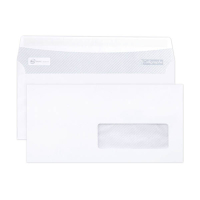 Clairefontaine Calligraphe enveloppe 110 x 220 mm - EA5/6 fenêtre à droite, autocollante (50 pièces) - blanc 404632