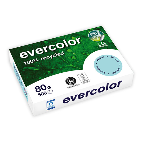 Clairefontaine Evercolor gerecycled gekleurd papier lichtblauw 80 grams A4 (500 vel) 250387 - 1