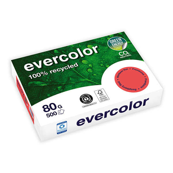 Clairefontaine Evercolor gerecycled gekleurd papier rood 80 grams A4 (500 vel) 250393 - 1