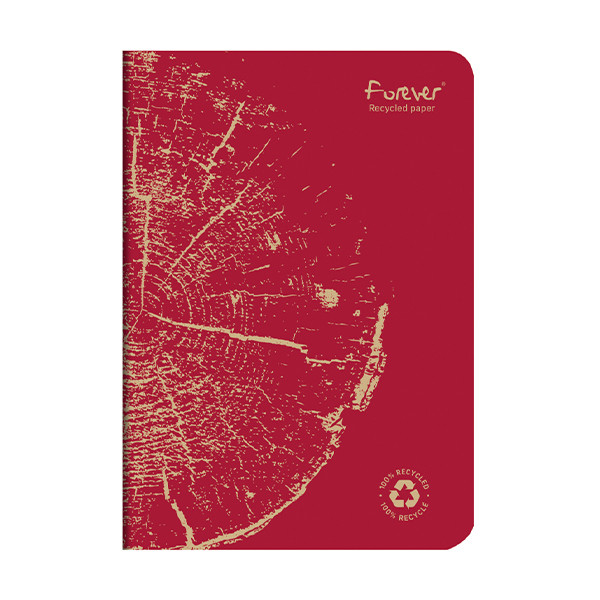 Clairefontaine Forever Premium carnet de notes A5 ligné 48 feuilles - rouge 250451 - 1