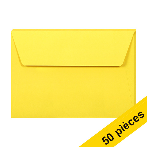 Offre : 10x Clairefontaine enveloppes de couleur C6 120 g/m² (5 pièces) - jaune intense 424776 - 1