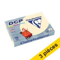 Offre : 3x Clairefontaine DCP papier couleur 160 g/m² A4 (250 feuilles) - ivoire 340027