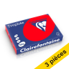 Offre : 3x Clairefontaine papier couleur 120 g/m² A4 (250 feuilles) - rouge corail 340033 - 1