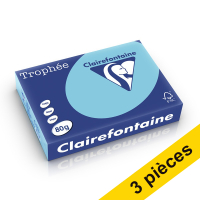 Offre : 3x Clairefontaine papier couleur 80 g/m² A4 (500 feuilles) - bleu alizé 340040