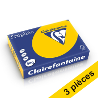 Offre : 3x Clairefontaine papier couleur 80 g/m² A4 (500 feuilles) - jaune tournesol 340029