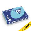 Offre : 5x Clairefontaine papier couleur 120 g/m² A4 (250 feuilles) - bleu alizé 250481 - 1