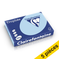 Offre : 5x Clairefontaine papier couleur 120 g/m² A4 (250 feuilles) - bleu vif 250478