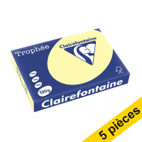 Offre : 5x Clairefontaine papier couleur 120 g/m² A4 (250 feuilles) - canari 250415