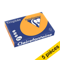 Offre : 5x Clairefontaine papier couleur 120 g/m² A4 (250 feuilles) - clémentine 250479