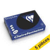 Offre : 5x Clairefontaine papier couleur 160 g/m² A4 (250 feuilles) - noir 250412