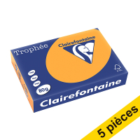Offre : 5x Clairefontaine papier couleur 80 g/m² A4 (500 feuilles) - clémentine 250404