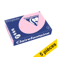 Offre : 5x Clairefontaine papier couleur 80 g/m² A4 (500 feuilles) - rose 250406