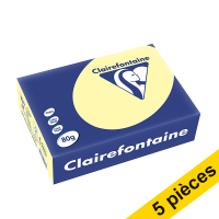 Offre : 5x Clairefontaine papier couleur 80 g/m² A5 (500 feuilles) - canari 250416