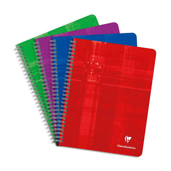 Clairefontaine cahier à spirale A5+ 90 g/m² 90 feuilles Seyès (grands carreaux) (5 pièces) - assorti 404564 - 1