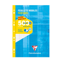 Clairefontaine feuillets mobiles perforés A4 Seyès (grands carreaux) 90 g/m² 250 feuilles 404567