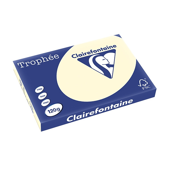 Clairefontaine papier couleur 120 g/m² A3 (250 feuilles) - ivoire 250126 - 1