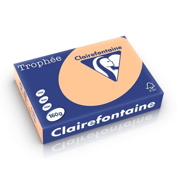 Clairefontaine papier couleur 160 g/m² A4 (250 feuilles) - abricot 250237 - 1