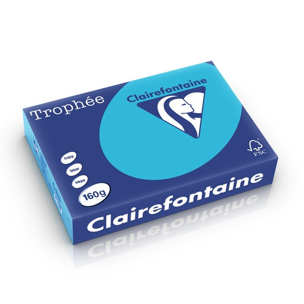 Clairefontaine papier couleur 160 g/m² A4 (250 feuilles) - bleu royal 250260 - 1