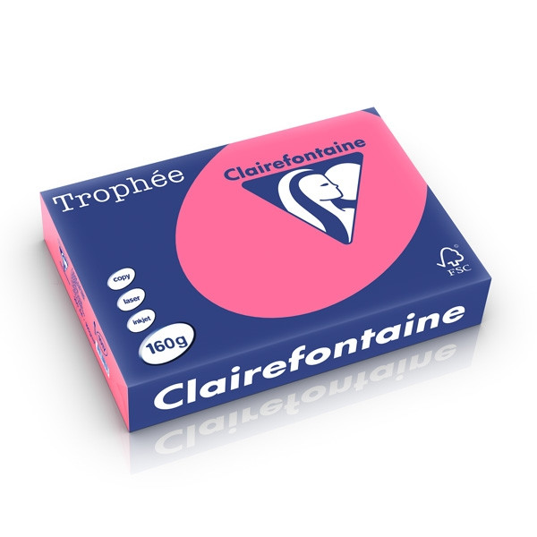 Clairefontaine papier couleur 160 g/m² A4 (250 feuilles) - rose fuchsia 250258 - 1