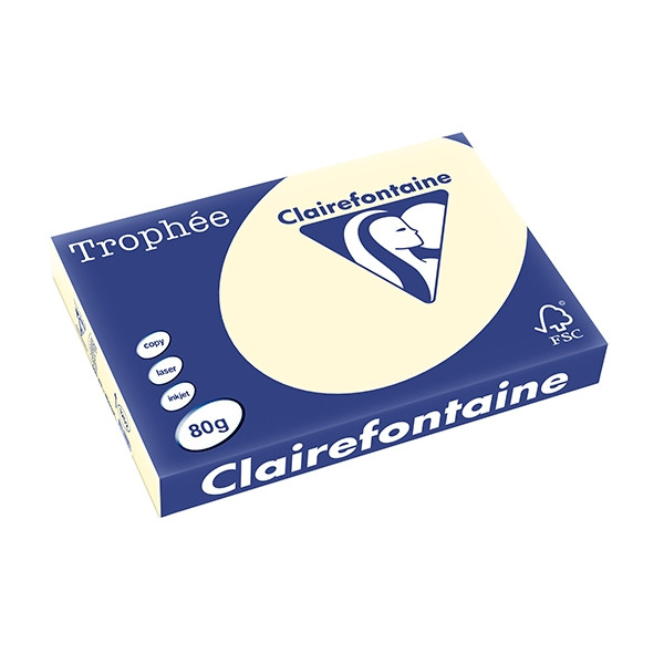 Clairefontaine papier couleur 80 g/m² A3 (500 feuilles) - ivoire 250107 - 1