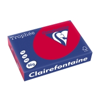 Clairefontaine papier couleur 80 g/m² A4 (500 feuilles) - rouge groseille 250056