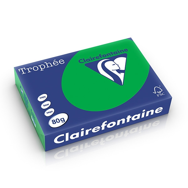 Clairefontaine papier couleur 80 g/m² A4 (500 feuilles) - vert billard 250033 - 1