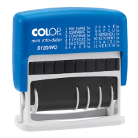 Colop S120/WD tampon de texte et dateur auto-encreur (FR) - bleu/rouge 229150