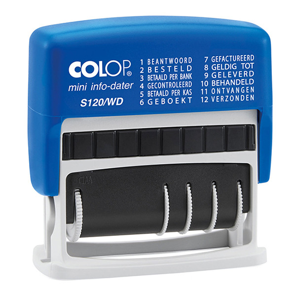 Colop S120/WD tekst- en datumstempel zelfinktend blauw/rood 229149 - 1