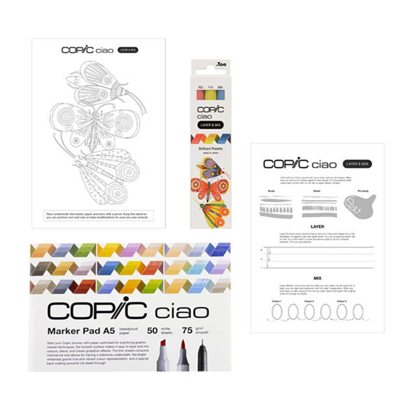 Copic Ciao Layer & Mix 2D Brilliant kit de démarrage (5 pièces) 311055 - 2