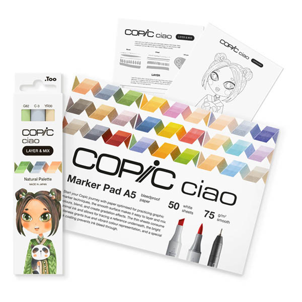 Copic Ciao Layer & Mix 3D Manga Natural kit de démarrage (5 pièces) 311058 - 1