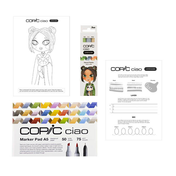 Copic Ciao Layer & Mix 3D Manga Natural kit de démarrage (5 pièces) 311058 - 2