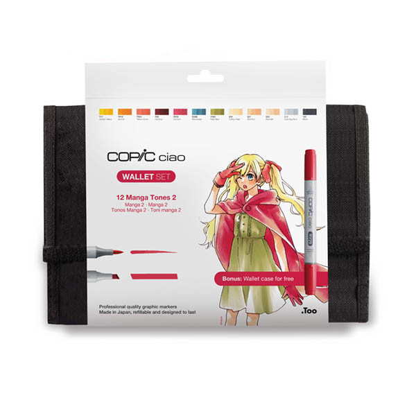 Copic Ciao Manga Tones 2 set de marqueurs dans un étui (12 pièces) 311060 - 2