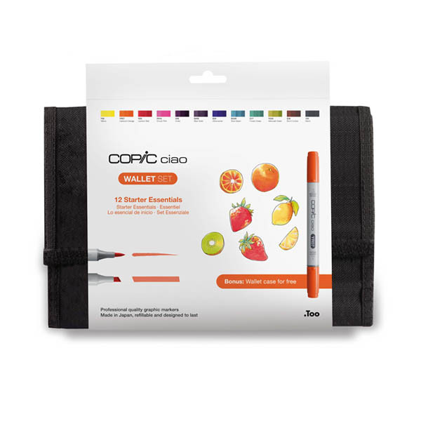 Copic Ciao Starter Essentials set de marqueurs dans un étui (12 pièces) 311059 - 2