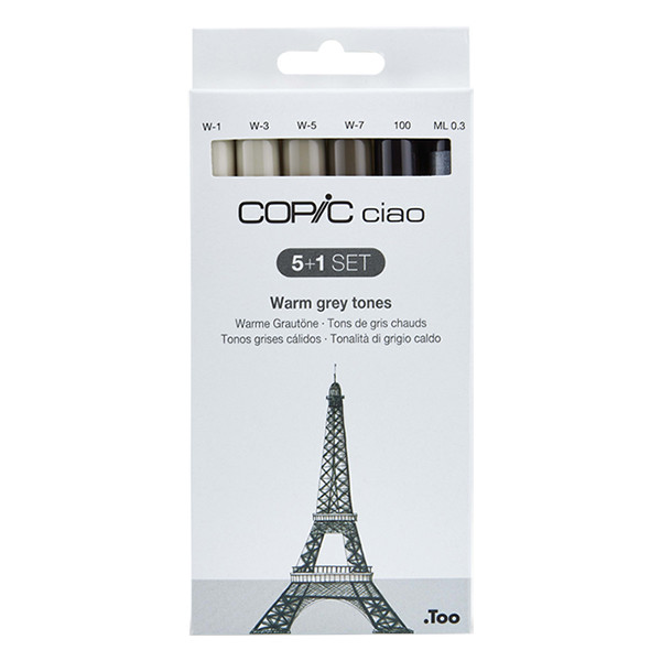 Copic Ciao Warm Grey Tones jeu de marqueurs (6 pièces) 311015 - 1