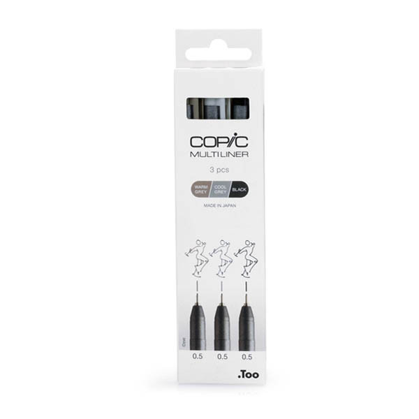 Copic Multiliner set de feutres fins (0,5 mm) 3 pièces - multicolore 311066 - 1