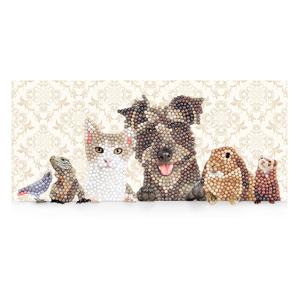 Crystal Art carte broderie diamant 11 x 22cm - Famille Animaux 400925 - 1
