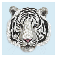 Crystal Art carte broderie diamant 18 x 18 cm - Tête De Tigre Blanc 400917