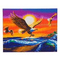 Crystal Art kit broderie diamant 40 x 50 cm - Aigles Coucher de Soleil 400959