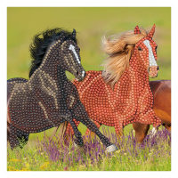 Crystal Art kit carte broderie diamant 18 x 18 cm - Chevaux Au Galop 400919
