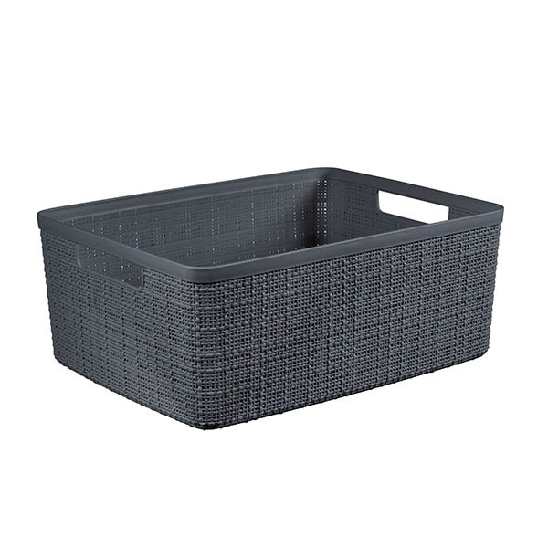 Curver Cube Jute panier de rangement 17 litres - gris foncé 243861 - 1